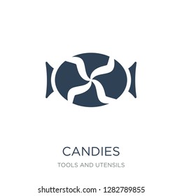 candies icon vector on white background, candies trendy filled icons from Tools and utensils collection, candies vector illustration