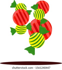 Candies, illustration, vector on white background
