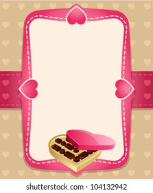 Candies invitation background. Vector illustration. Pink and brown