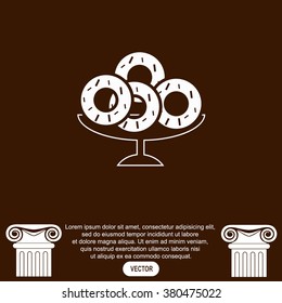 Candies in jar. Candy bar objects. Pastry shop label with sweets.