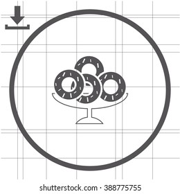 Candies in jar. Candy bar objects. Pastry shop label with sweets.