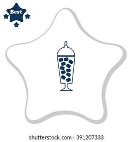 Candies in jar. Candy bar objects. Pastry shop label with sweets.