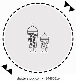 Candies in jar icon Flat Design. Isolated Illustration.