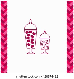 Candies in jar icon Flat Design. Isolated Illustration.