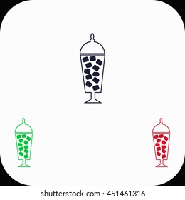 Candies in jar Illustration set. Blue, green, red icon.