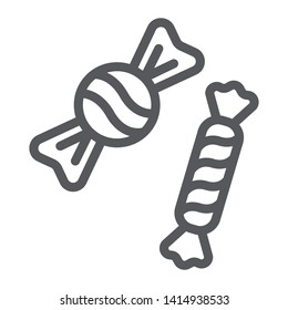 Candies line icon, food and sweet, lollipop sign, vector graphics, a linear pattern on a white background, eps 10.