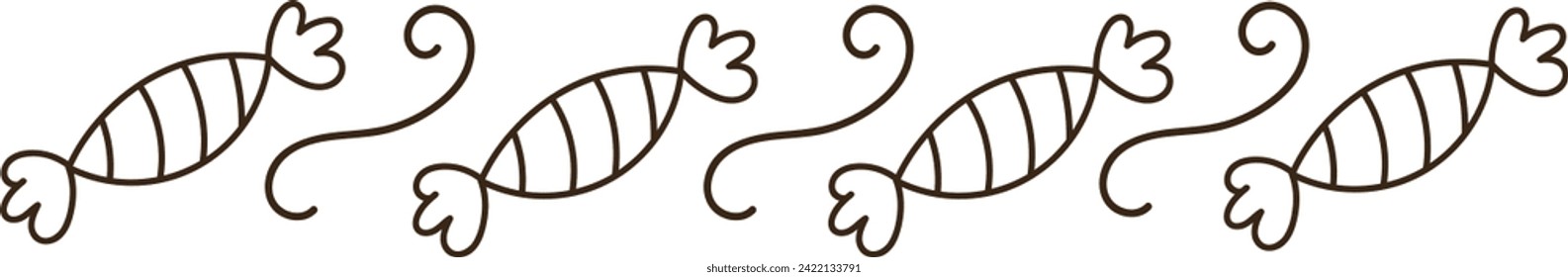 Candies Lined Border Vector Illustration