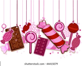 Candies on Strings - Vector