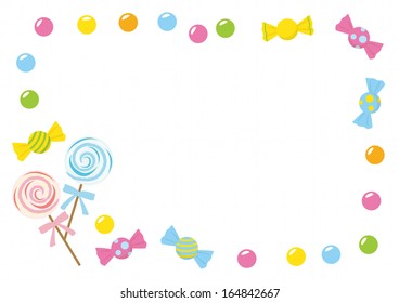 Candies on white background