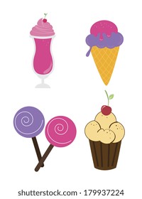 Candies over white background vector illustration