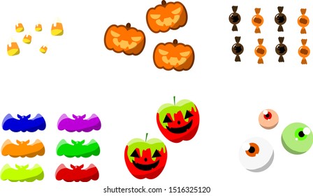 ็Halloween candies, Pumpkin candies, Halloween jellies