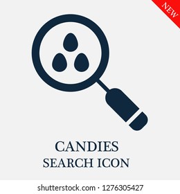 Candies search icon. Editable Candies search icon for web or mobile.