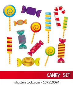 candies set isolated over white background. vector illustration