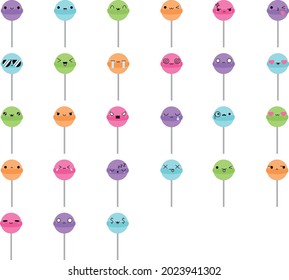 Candies set, Vector illustration isolated on white background