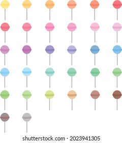 Candies set, Vector illustration isolated on white background