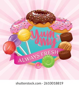 Candies and Sweets Colorful Background