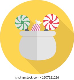 candies vector flat color icon 