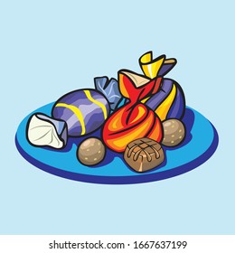candies vector illustration and some chocolate