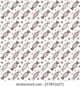 Candies Wrapped in fun shapes pattern design. Candies Wrapped in fun shapes pattern design. 