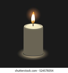 Candle in 3D view, vector