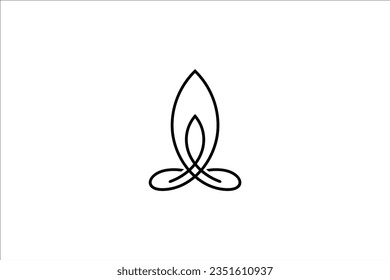 Candle abstract design logo in line art style