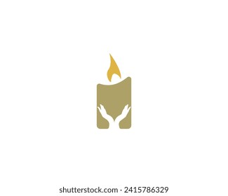 candle abstract vector logo template design.