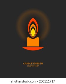 Candle abstract vector template design emblem logo, Fire shine, Business technology universal idea, Vector illustration Eps 10
