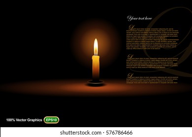 Candle ads template mock up, on dark background, template good for posters or magazine in 3d illustration