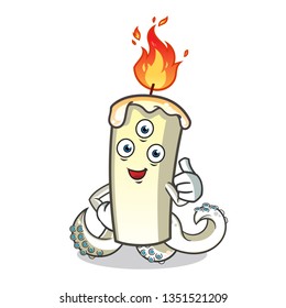 candle alien mascot vector cartoon illustration