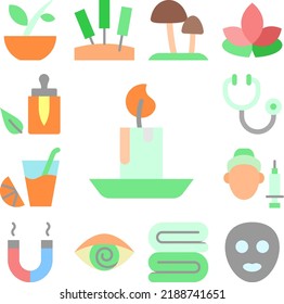 Candle alternative medicine icon in a collection with other items
