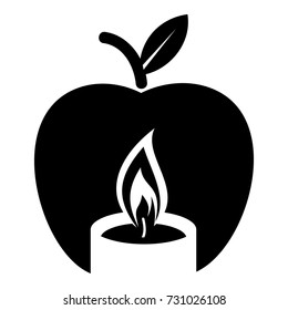 Candle apple icon. Simple illustration of candle apple vector icon for web