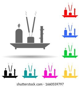 candle, aroma sticks and bamboo multi color style icon. Simple glyph, flat vector of spa icons for ui and ux, website or mobile application