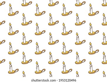 Candle, background. For the design of gift paper.