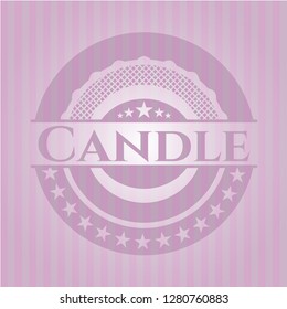 Candle badge with pink background