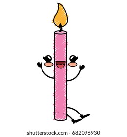 candle birthday kawaii character