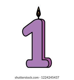 candle birthday number one