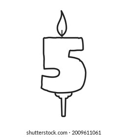 Candle birthday vector outline icon. Vector illustration birth happy on white background. Isolated outline illustration icon of candle birthday .