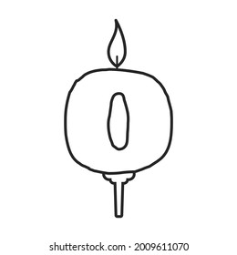 Candle birthday vector outline icon. Vector illustration birth happy on white background. Isolated outline illustration icon of candle birthday .