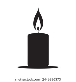 Candle black icon fire vector design.