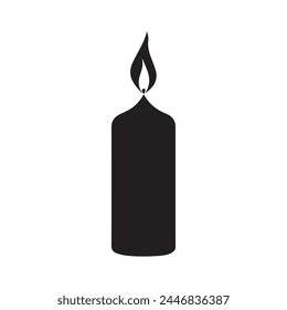 Candle black icon fire vector design.