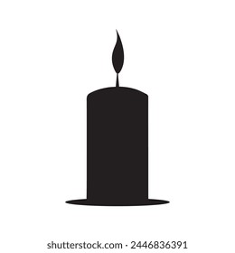 Candle black icon fire vector design.