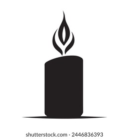Candle black icon fire vector design.