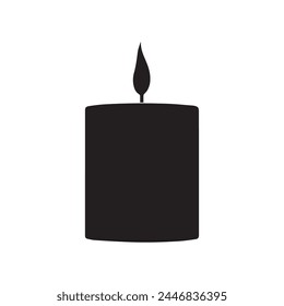 Vela de diseño de Vector de fuego icono negro.