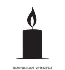 Vela de diseño de Vector de fuego icono negro.