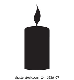 Candle black icon fire vector design.