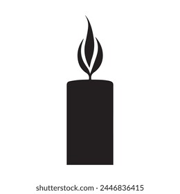 Candle black icon fire vector design.
