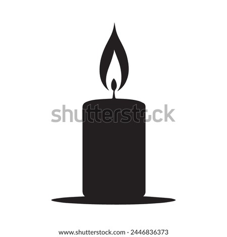 Candle black icon fire vector design.