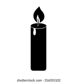 Candle - black vector icon