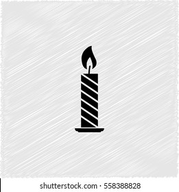 Candle -  black vector icon