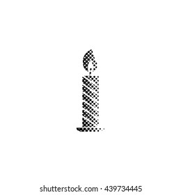 Candle - black vector icon;  halftone illustration